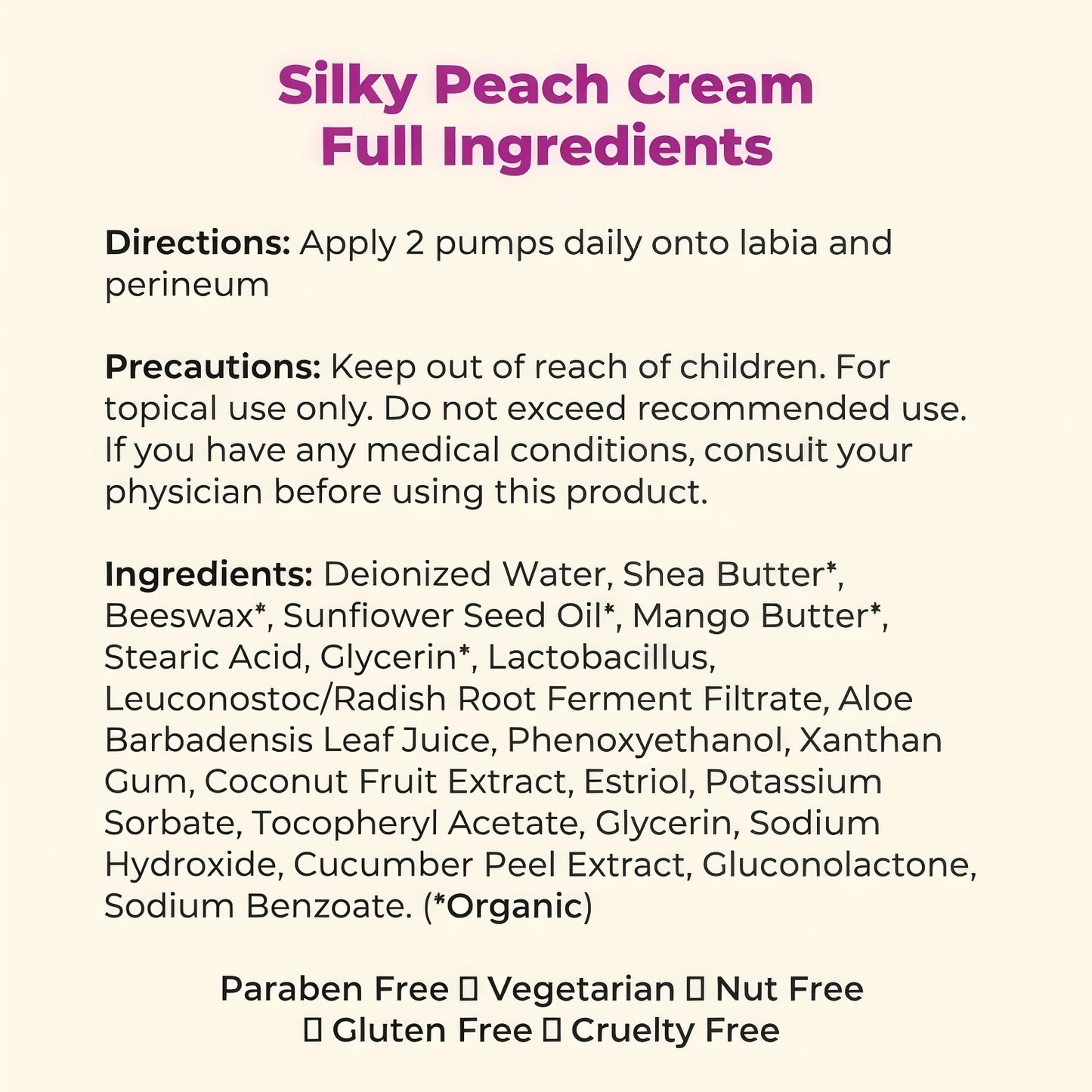 Make your love life work again Silky Peach Cream